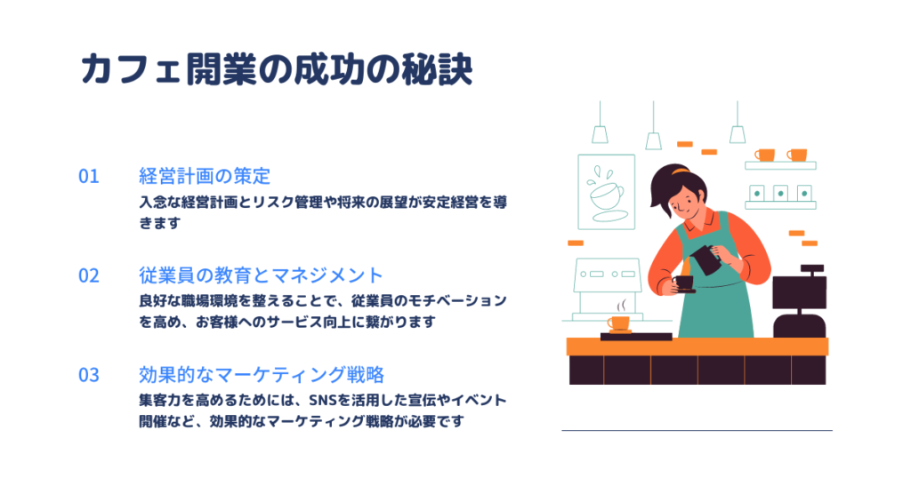 カフェ開業の3つのポイント