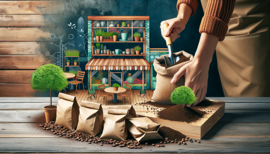 コーヒーかすを庭の肥料に変換